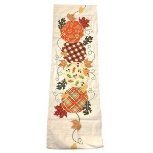 Temp-tations Embroidered Table Runner Harvest Pumpkins Fall 14“ x 78“